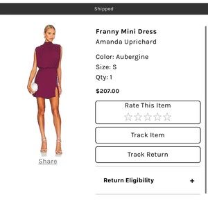 Revolve Franny mini dress - Amanda Richard SMALL